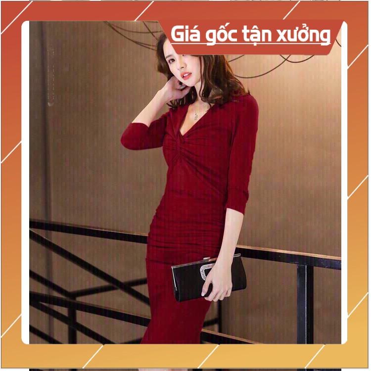 ĐẦM BODY CỔ V CÁCH ĐIỆU KS260369