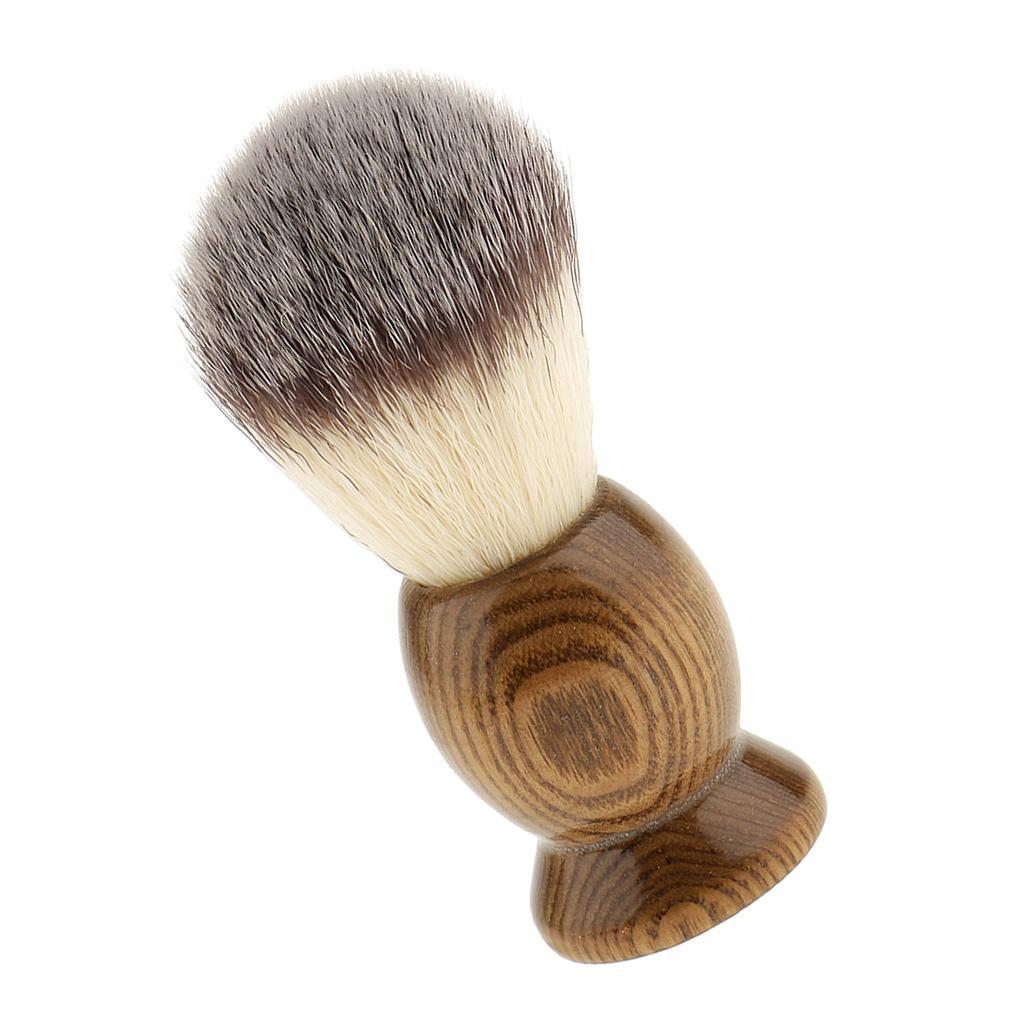 3pcs Men's Wood Shaving Brush Metal Bowl Cup Mug Stand Holder Set Kit