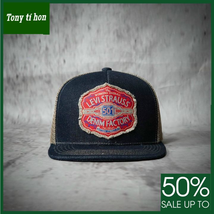 Tony tí hon -  Mũ nón kết lưỡi trai Snapback Lvis cổ điển logo thêu phối lưới thời trang nam nữ cao cấp cá tính