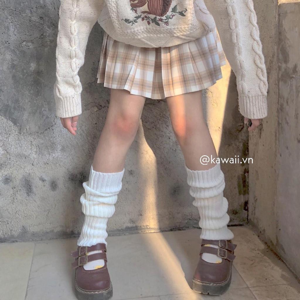 Long knit SOCKs - Vớ dài đến đầu gối phong cách Nhật Bản