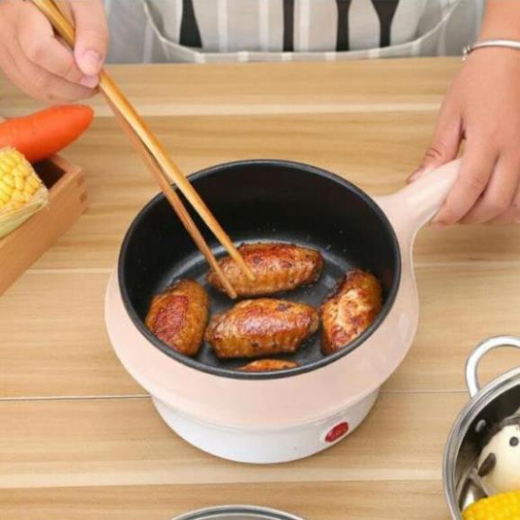 Nồi Lẩu Điện Đa Năng 2 Tầng Mini 2 in1 Chống Dính