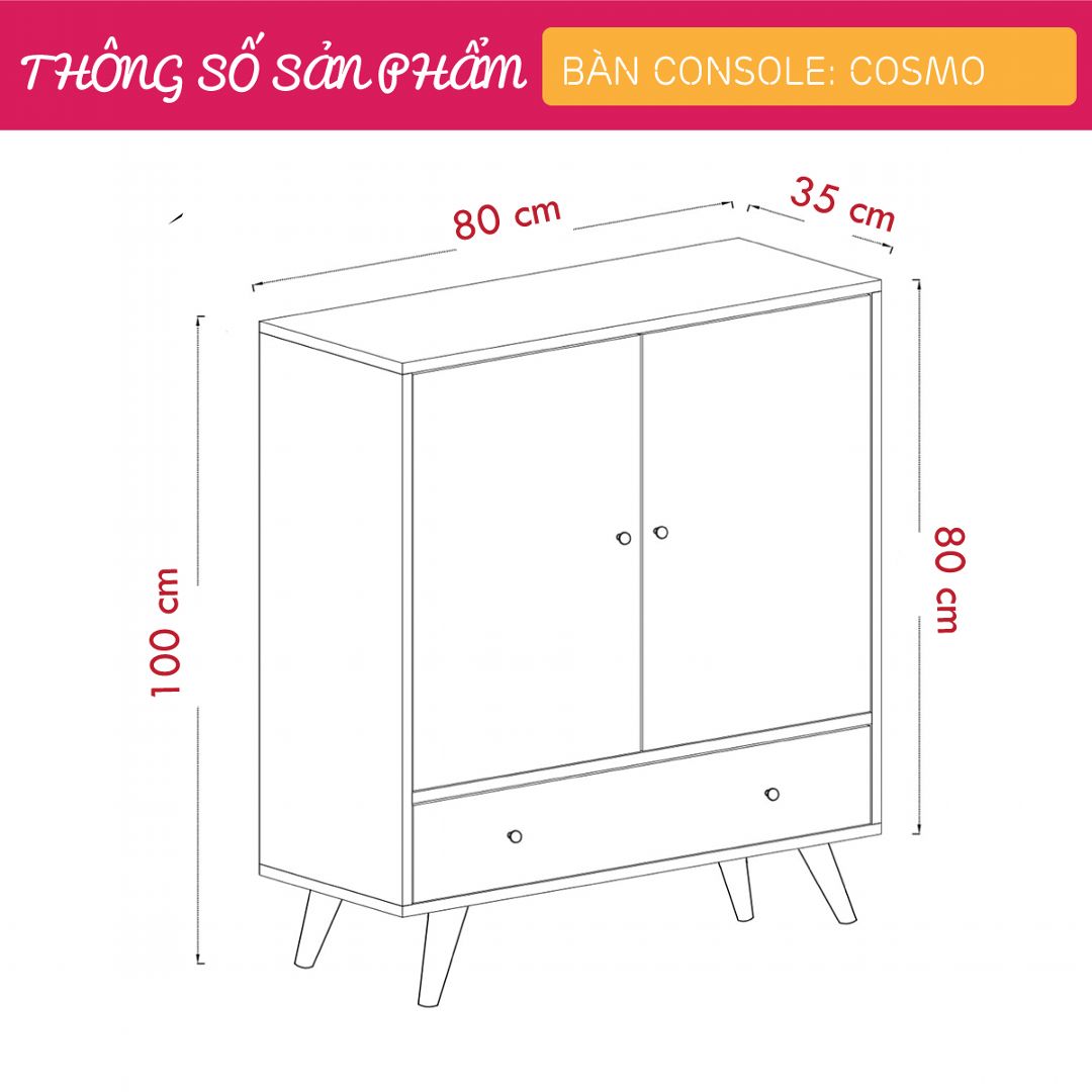 Bàn sảnh ra vào gỗ hiện đại SMLIFE Cosmo