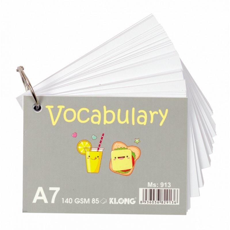 Tập thẻ Vocabulary Klong A7, 85 tờ; MS: 913