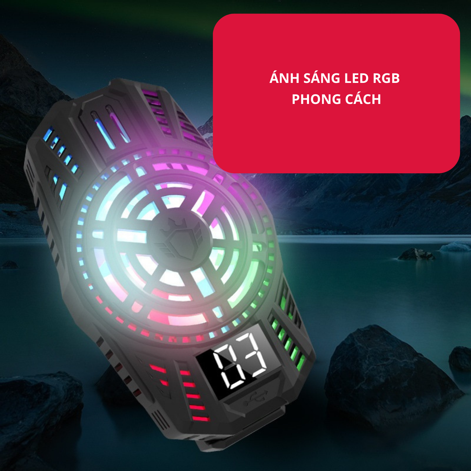 Giá Đỡ Điện Thoại Livestream Chất Liệu Hợp Kim Nhôm Cao Cấp Tích Hợp Quạt Gió LED RGB. Hàng Chính Hãng Tamayoko
