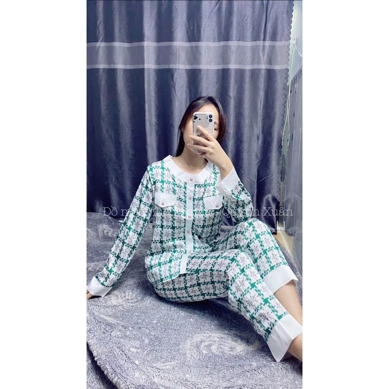 Đồ Mặc Nhà, Đồ Ngủ - TỔNG HỢP Những Mẫu Pijama Dài Tay Lụa LATIN Có Túi Xẻ Sâu ( Có Ảnh Thật)