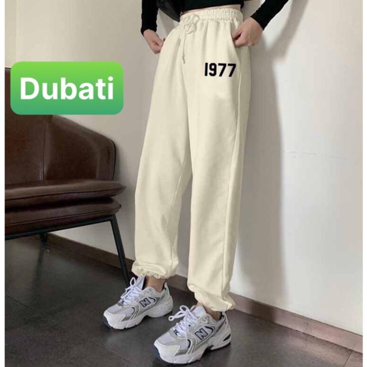 QUẦN JOGGER NAM NỮ UNISEX CHẤT NỈ DÀY DA CÁ ỐNG SUÔNG RỘNG 1977 PHONG CÁCH CAO CẤP MỚI -DUBATI FASHION