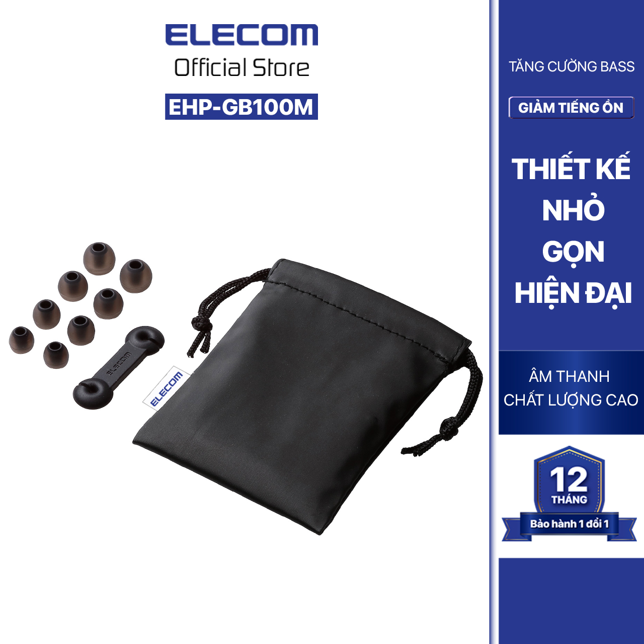 Tai nghe có mic tăng cường Bass ELECOM EHP-GB100M - Hàng Chính Hãng