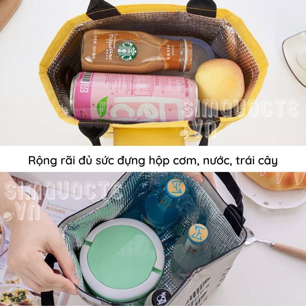 Túi đựng cơm giữ nhiệt miệng túi cao phong cách vintage TĐC03