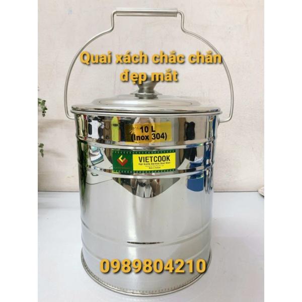 (Có Video SP)Bình đựng nước sữa ,thực phẩm inox 10 ,15 lít ko vòi SUS 304 ,Bình nước inox 10, 15 lit 304, CHÍNH HÃNGVN