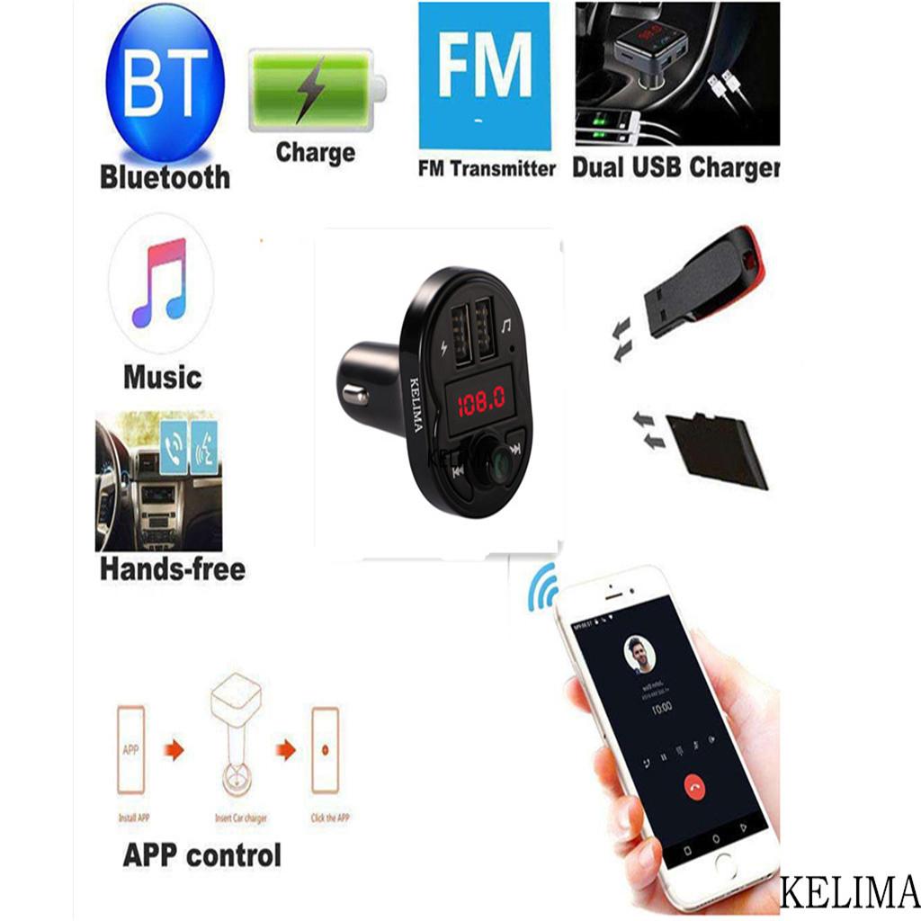 Car Wireless USB Bluetooth Stereo Audio Receiver Adapter Charger Black