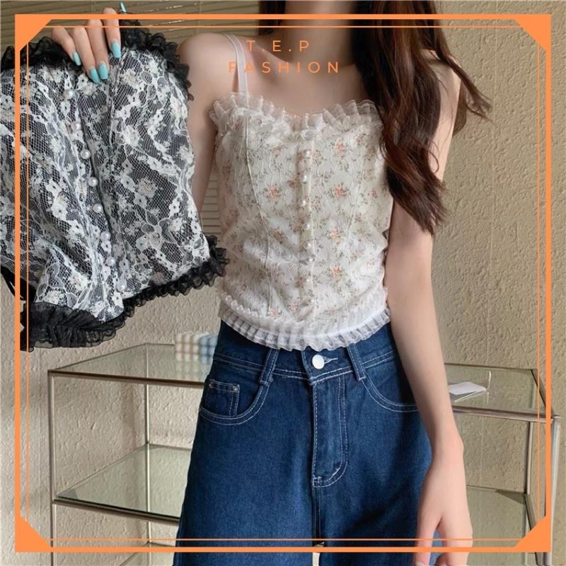 Áo Bra Ren, Áo 2 Dây Ren Hoa Nổi Có Mút Ngực Sexy Tep Fashion A2D-R01