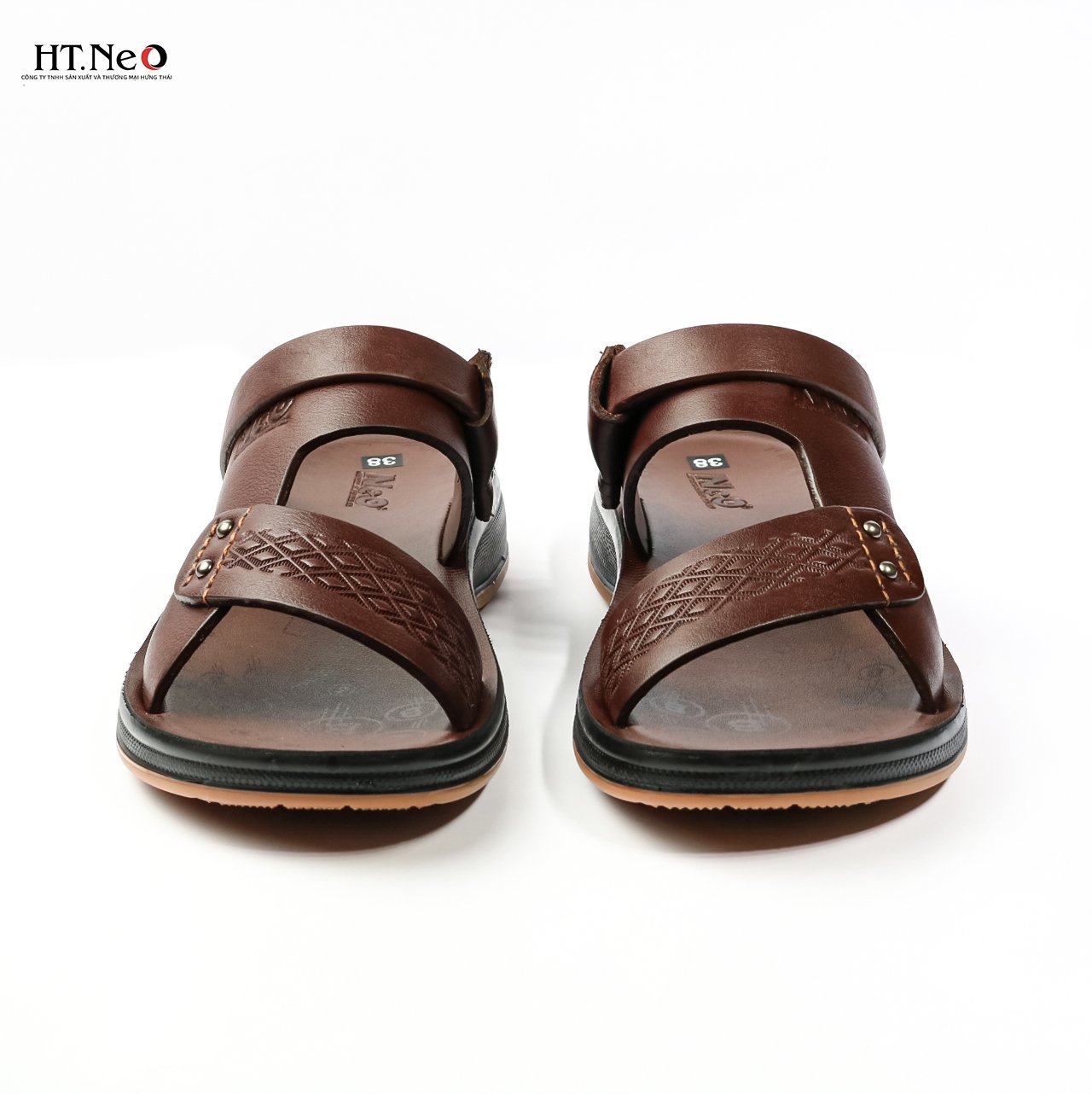 dép sandal nam - sandal nam quai ngang HT.NEO  đế kếp 3.5cm, da rất mềm đi êm, khâu may chân quai chắc chắn SD82 !