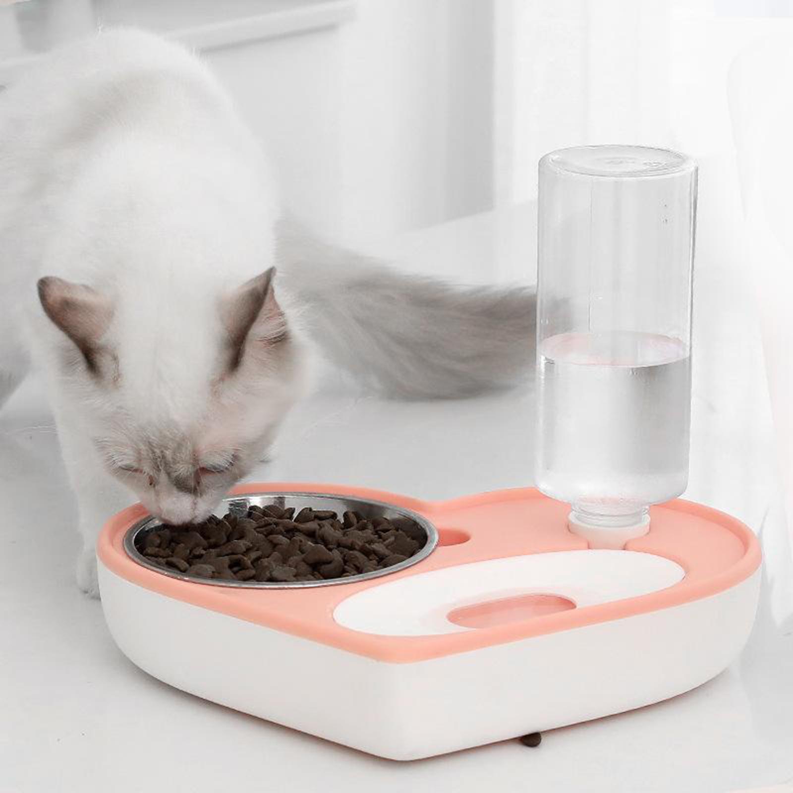 Automatic Pet Cat Dog Food and Water Bowl Set Water Food Dispenser