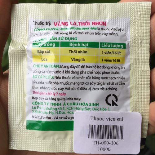 Thuốc trừ bệnh Acstreptocin Super 40TP - Đặc trị thối nhũn, vàng lá - Viên 5g