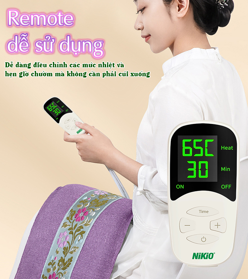 Túi Chườm Nóng Bằng Muối Ngải Cứu Nikio NK-202 - Dòng Cao Cấp Có Khóa Dán, Cải Thiện Giảm Đau Mỏi Lưng Cổ Vai Bụng Kinh