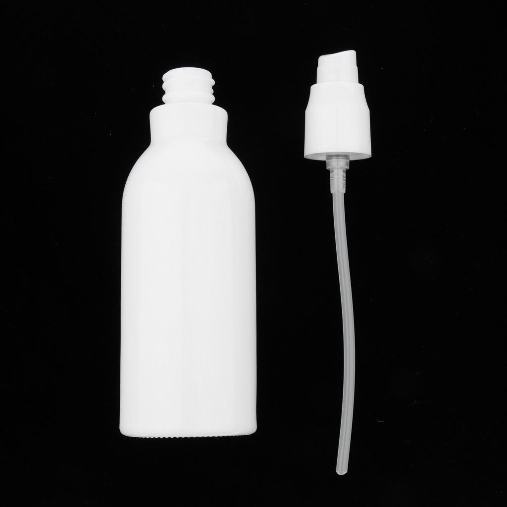 White Glass Empty Makeup Face Cream Bottle Pump Spray Container Travel 150 ml