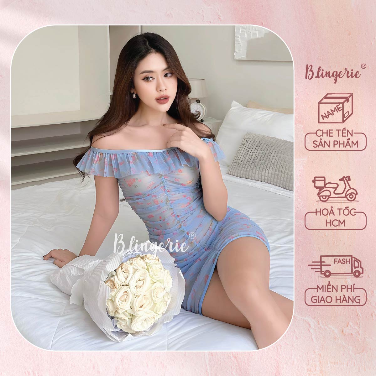 Váy Ngủ Trễ Vai Gợi Cảm - B.Lingerie