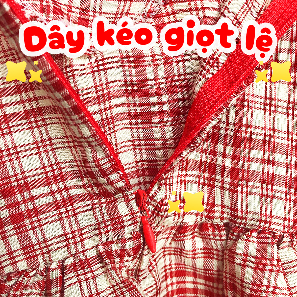 Váy cho bé gái 8-22kg họa tiết sọc đỏ Baby-S, Đầm bé gái tay phồng phong cách Hàn Quốc xinh xắn – SD093
