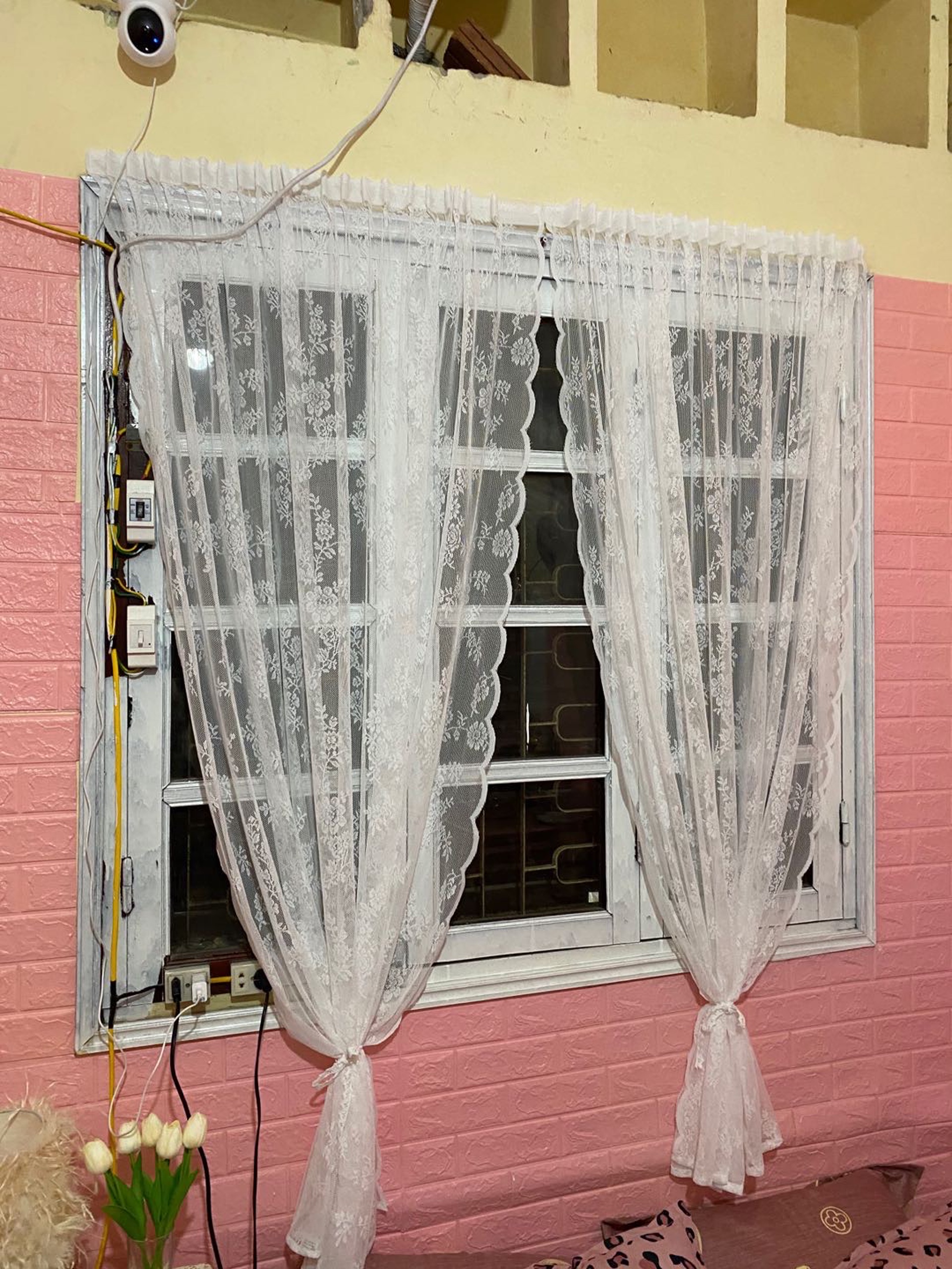 Rèm ren trắng cổ điển Marytexco trang trí cửa sổ, ban công phòng khách, rèm homestay họa tiết ren hoa sang trọng, xinh xắn