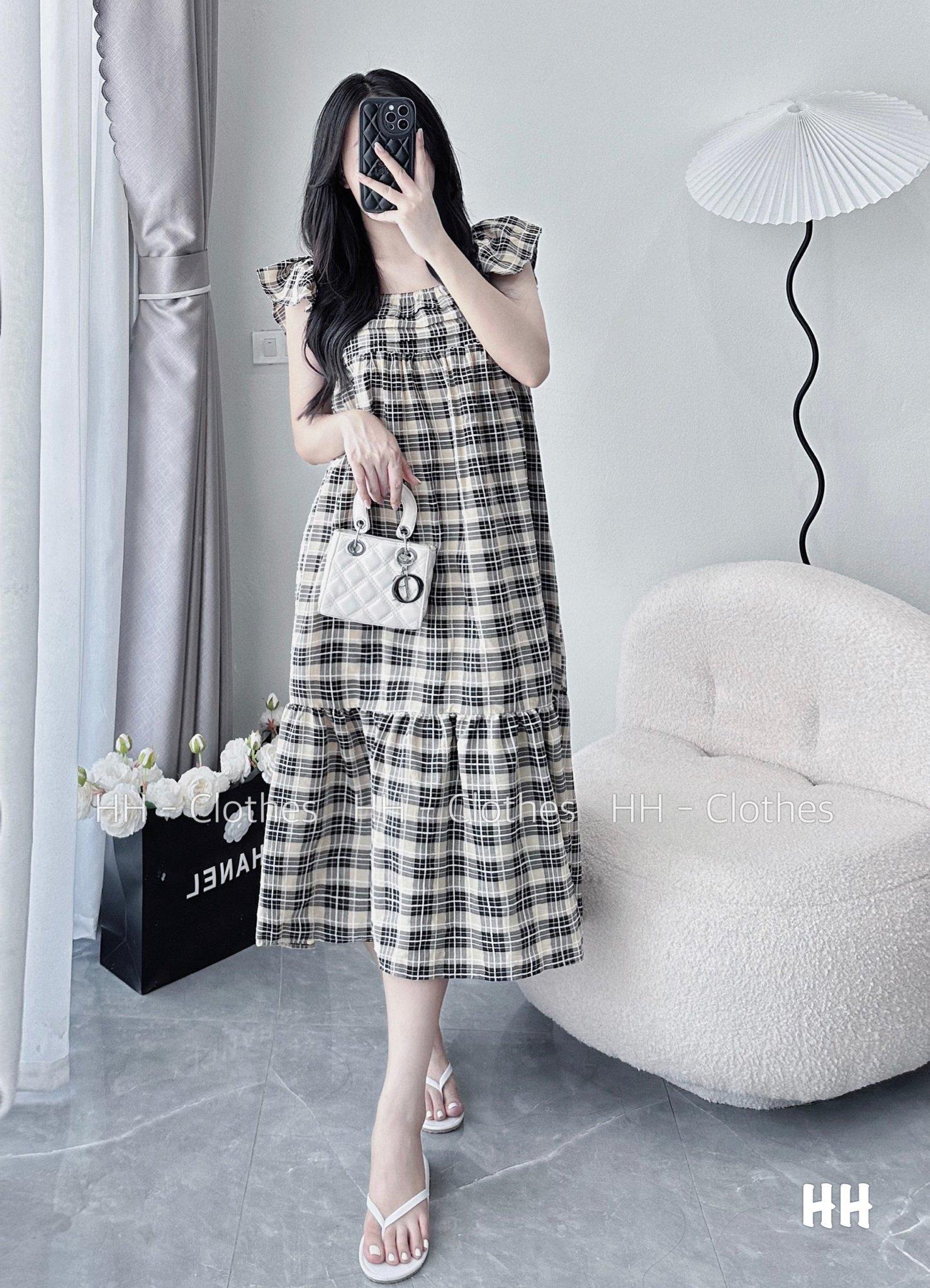 VÁY ĐI CHƠI, VÁY BABYDOLL, VÁY KẺ TAY CÁNH TIÊN CỰC KUTE