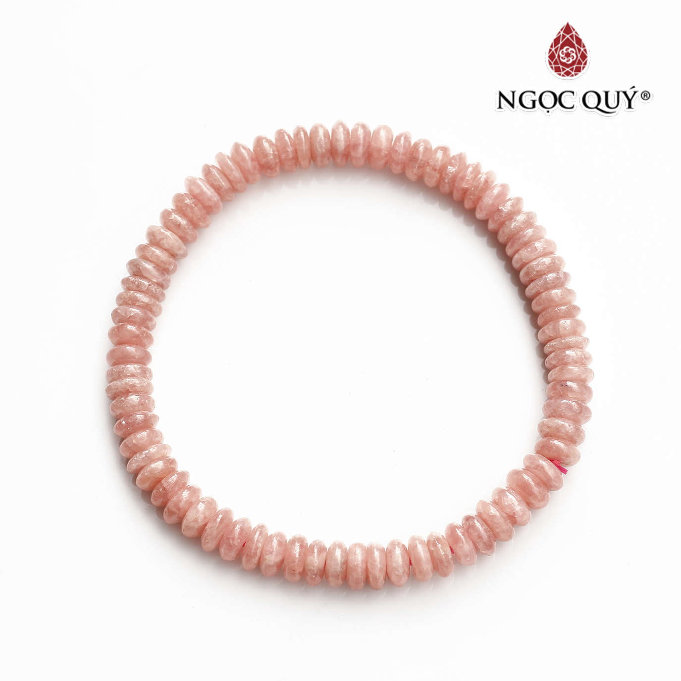 Vòng tay đá đào hoa rhodochrosite bánh xe mệnh hỏa , thổ - Ngọc Quý Gemstones