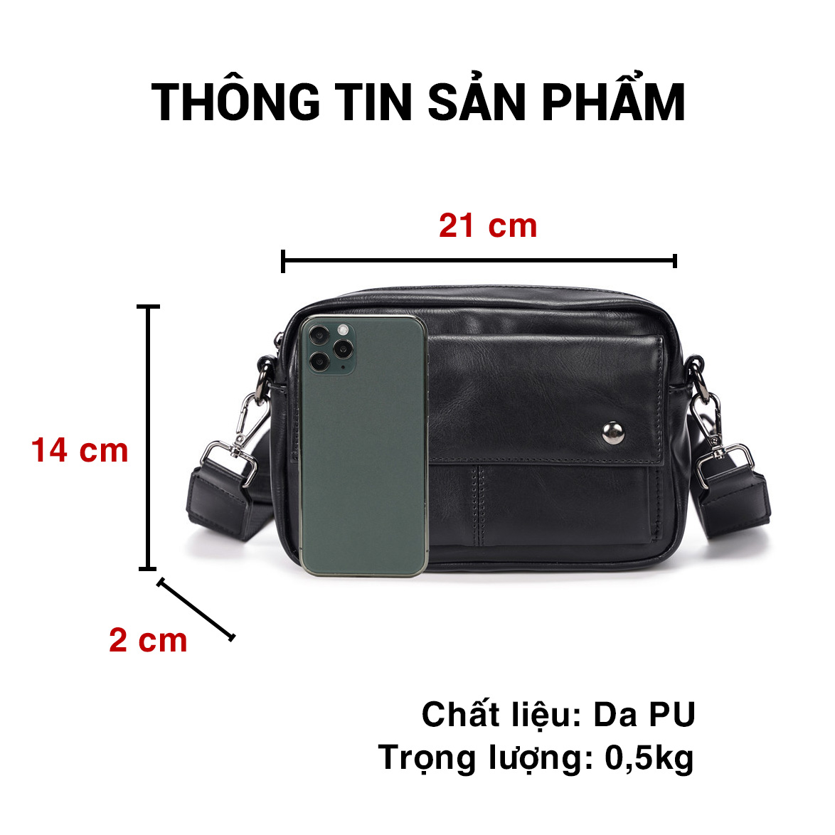 Túi da đeo chéo nam thời trang cao cấp GuBag