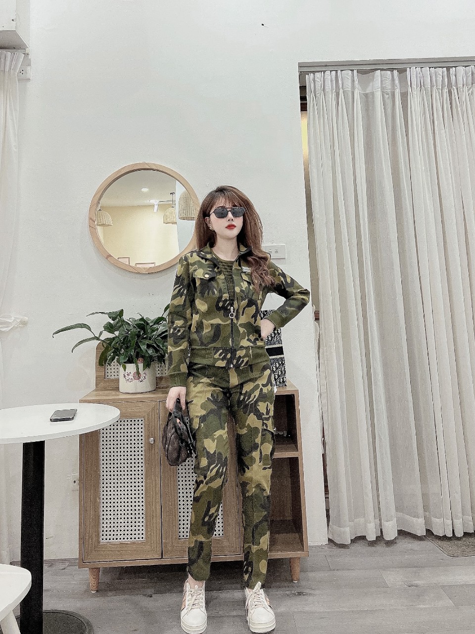 Combo lính rằn ri kaki (khoác, áo, quần