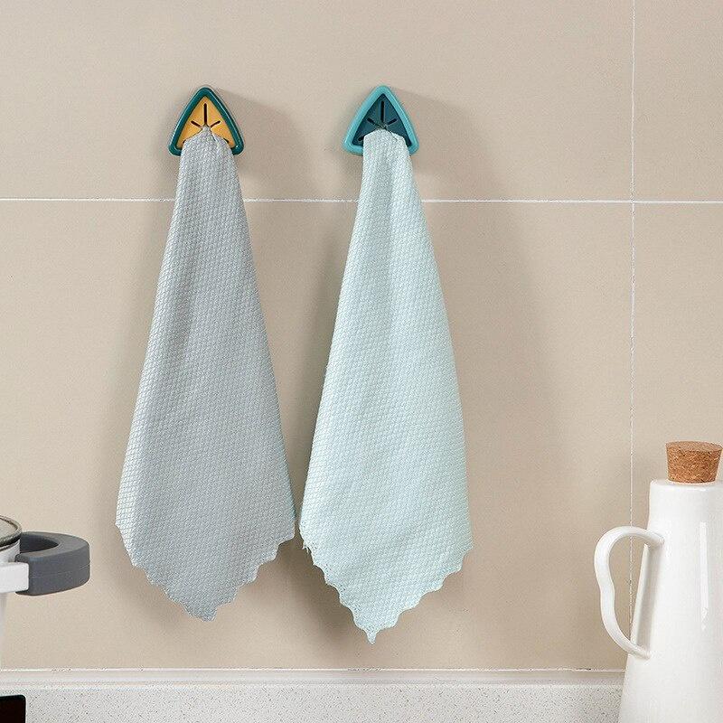 Towel Holder Sucker Wall Rack Washing Cloth Rag Hook Free Punch Storage Hanger Hand Towel Dish Towel Rack Kitchen Bathroom Tools