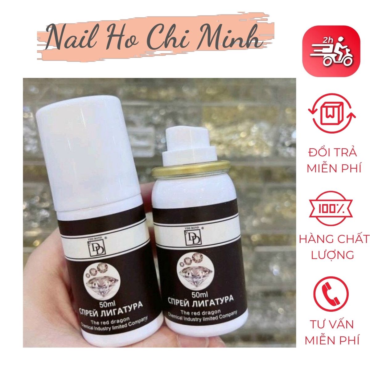 [Sản phẩm mới]Chai xịt sáng đá và khô keo dung tích 50ml