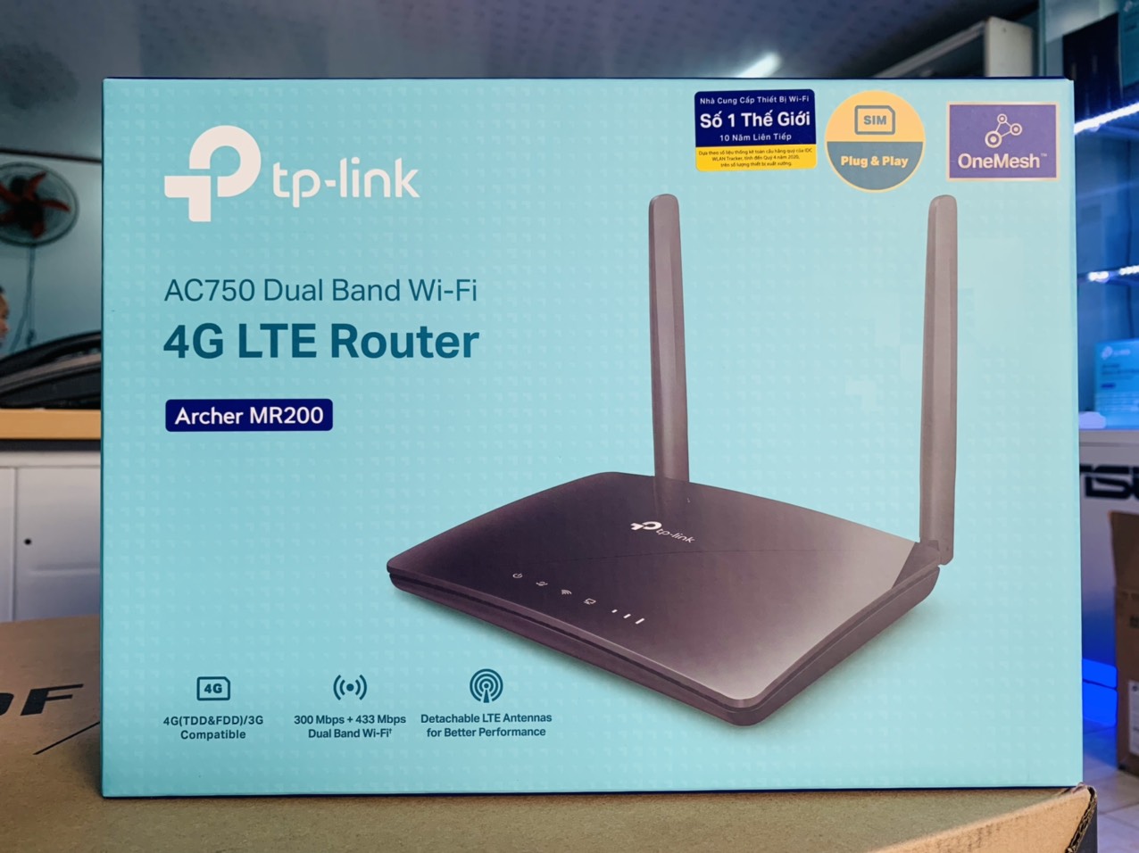 Bộ phát Router Wi-Fi Băng Tần Kép 4G LTE AC750 - Archer MR200- Hàng Chính Hãng