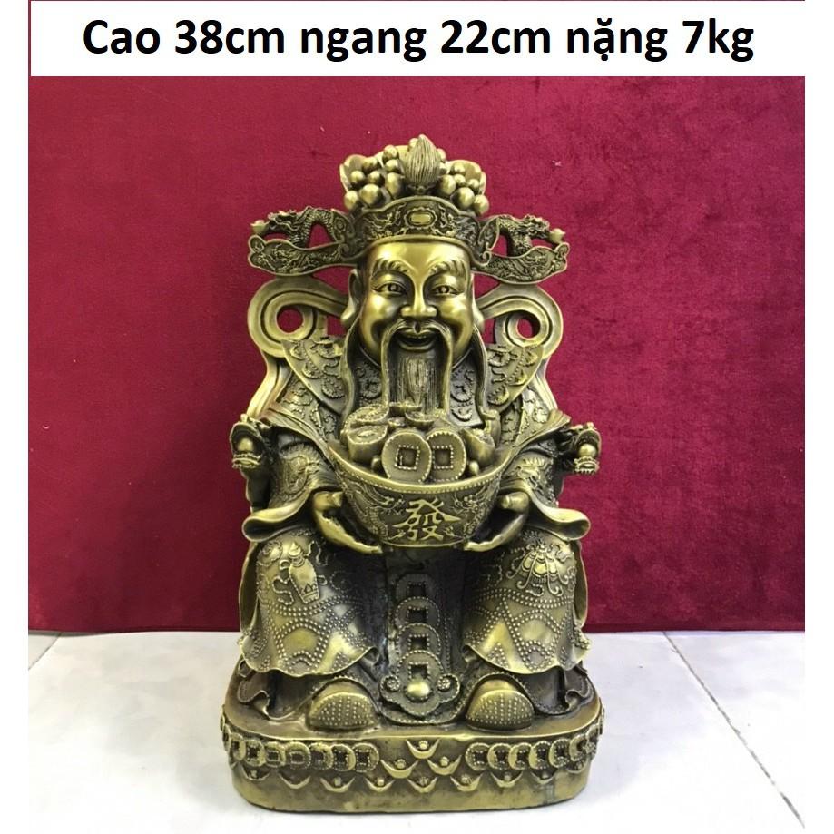 Tượng thần tài ngồi ngai bằng đồng MS237