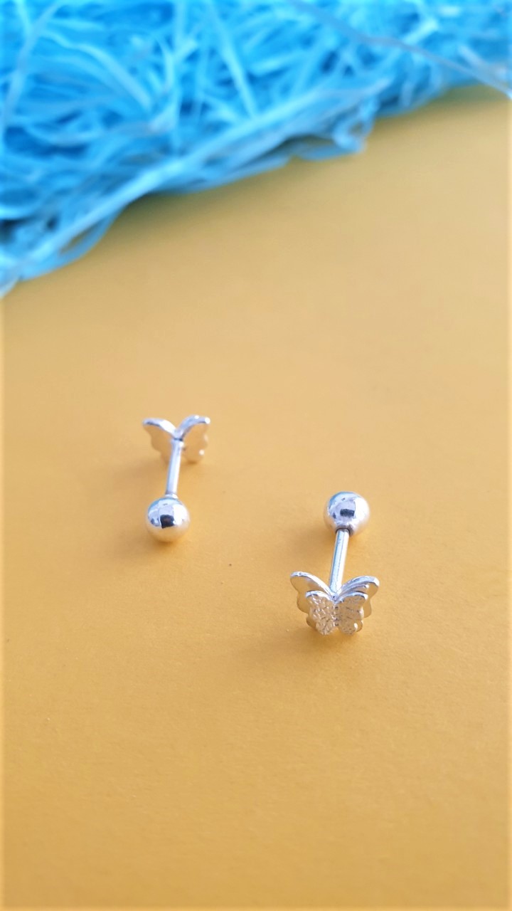 Bông tai Bạc NgọcHY, Bông tai Bạc Bướm đôi, chuôi vặn