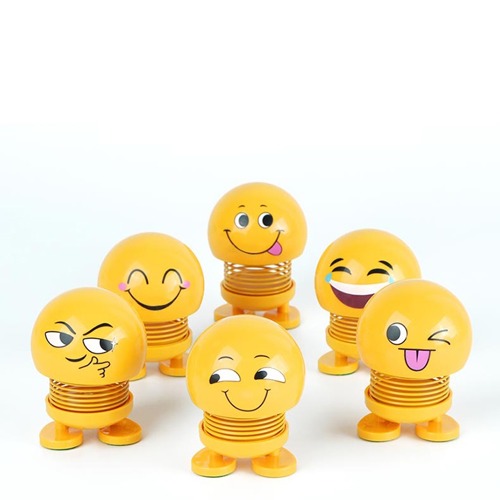 Thú nhún emoji lò xo ô tô biểu cảm 8 gương mặt (ngẫu nhiên)