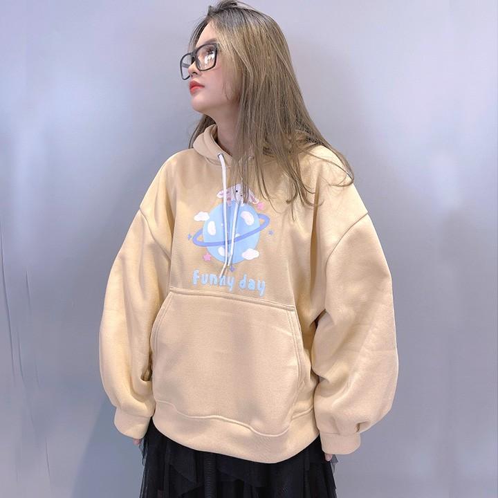 ÁO HOODIE - ÁO KHOÁC NỈ NGOẠI Funny Day (HD2270 - Thỏ Trái Đất)