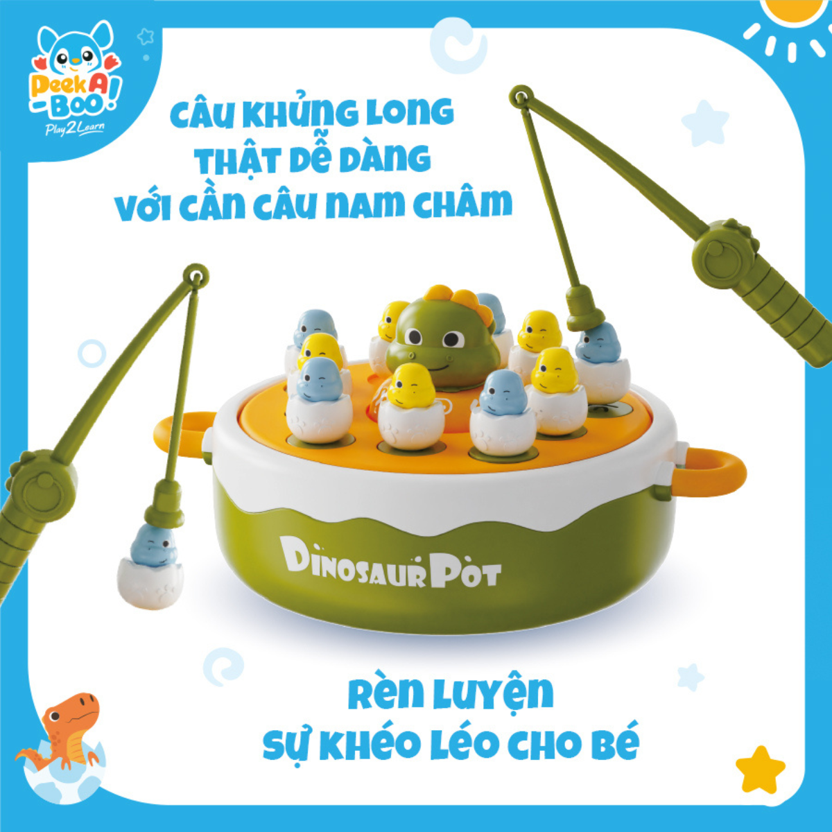 Đồ Chơi Bắt Và Câu Khủng Long 5 Trong 1 Cho Bé PEEK A BOO PAB053