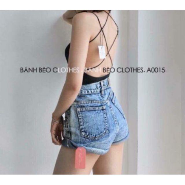 Áo Yếm Hở Lưng Đan Dây SAVVY, Áo Croptop Yếm Thời Trang Hot Hit Mùa Hè Này