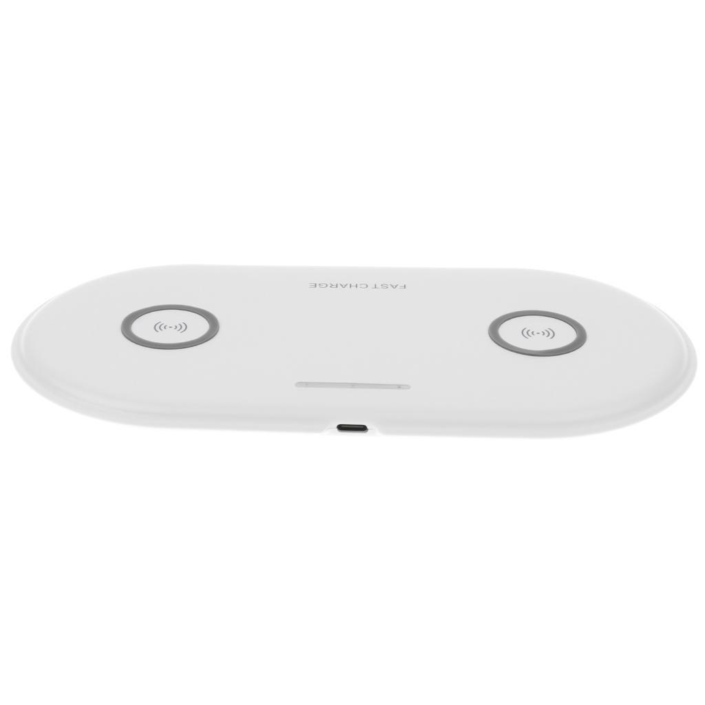 2x 5W QI Dual Wireless Charger Pad Fast Charging Dock for Phone White+Black