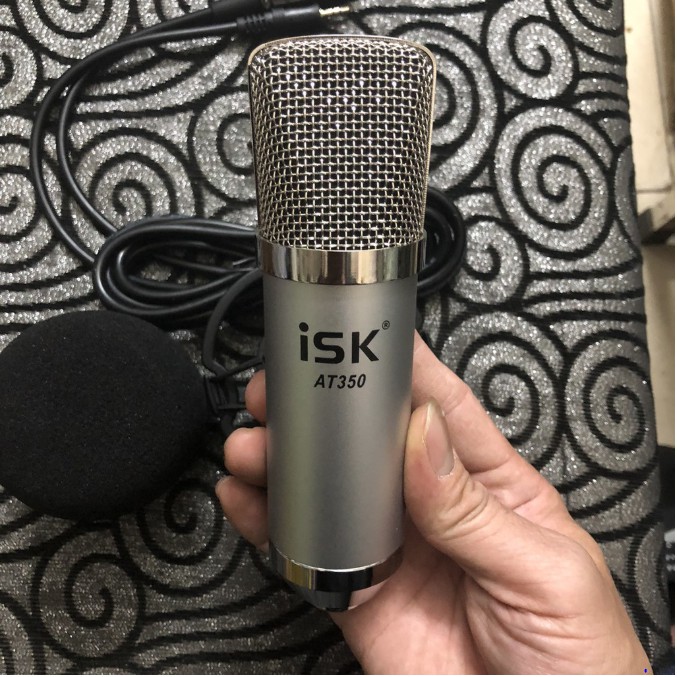 Mic thu âm livestream ISK AT350, Lọc ồn 2 lớp, cắm vào smartphone, máy tính bảng,  Laptop, máy tính để bàn, sound card, TN Bluetooth Siêu Bass Có Mic Đàm Thoại Thích Hợp các cuộc họp, hội nghị và học trực tuyến trên Zoom- Hàng nhập khẩu