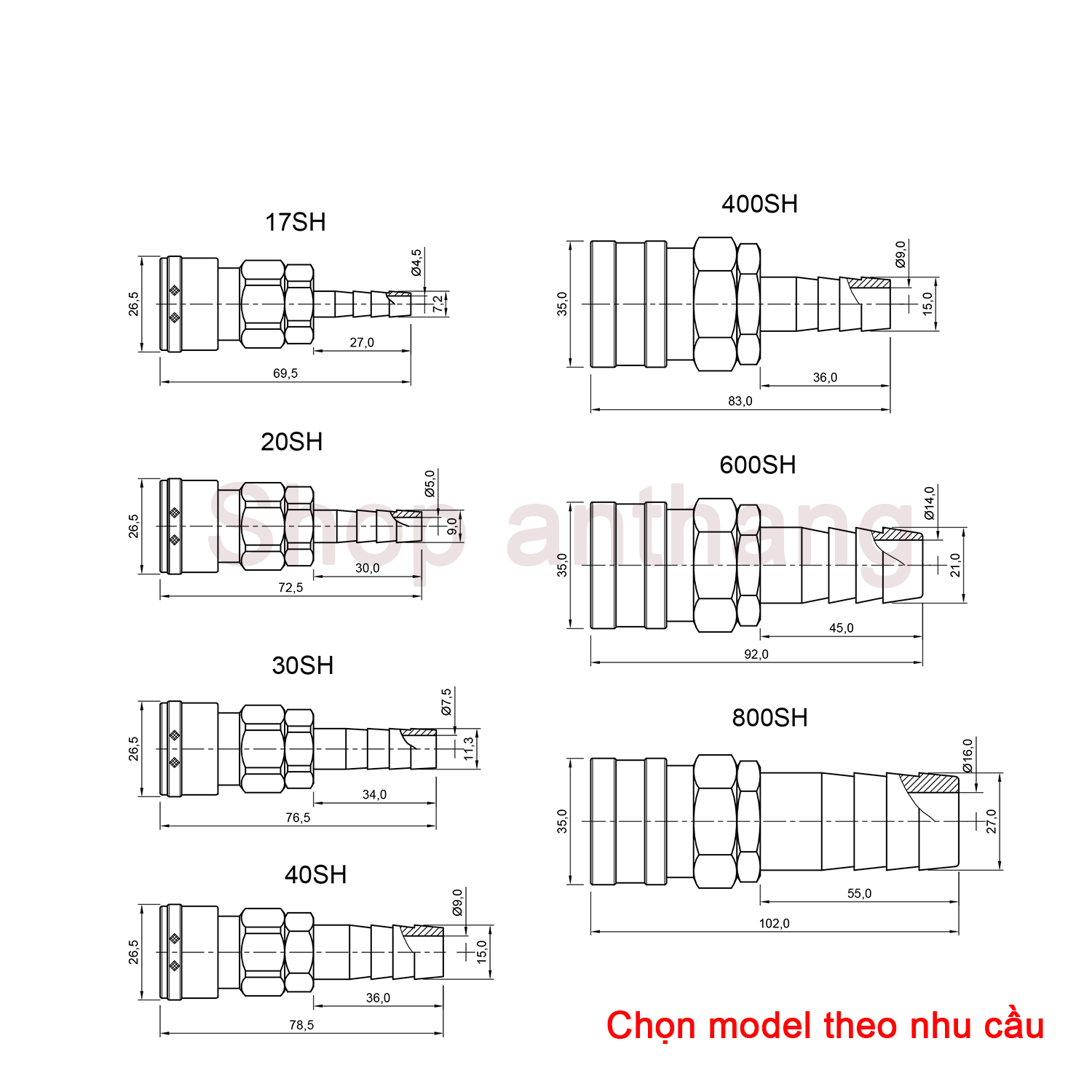 Khớp nối nhanh khí nén SH - Nitto