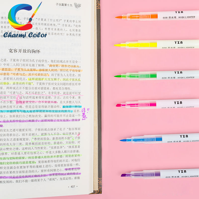 Bộ 6 cây bút highlight 2 đầu 12 màu Charmi Color