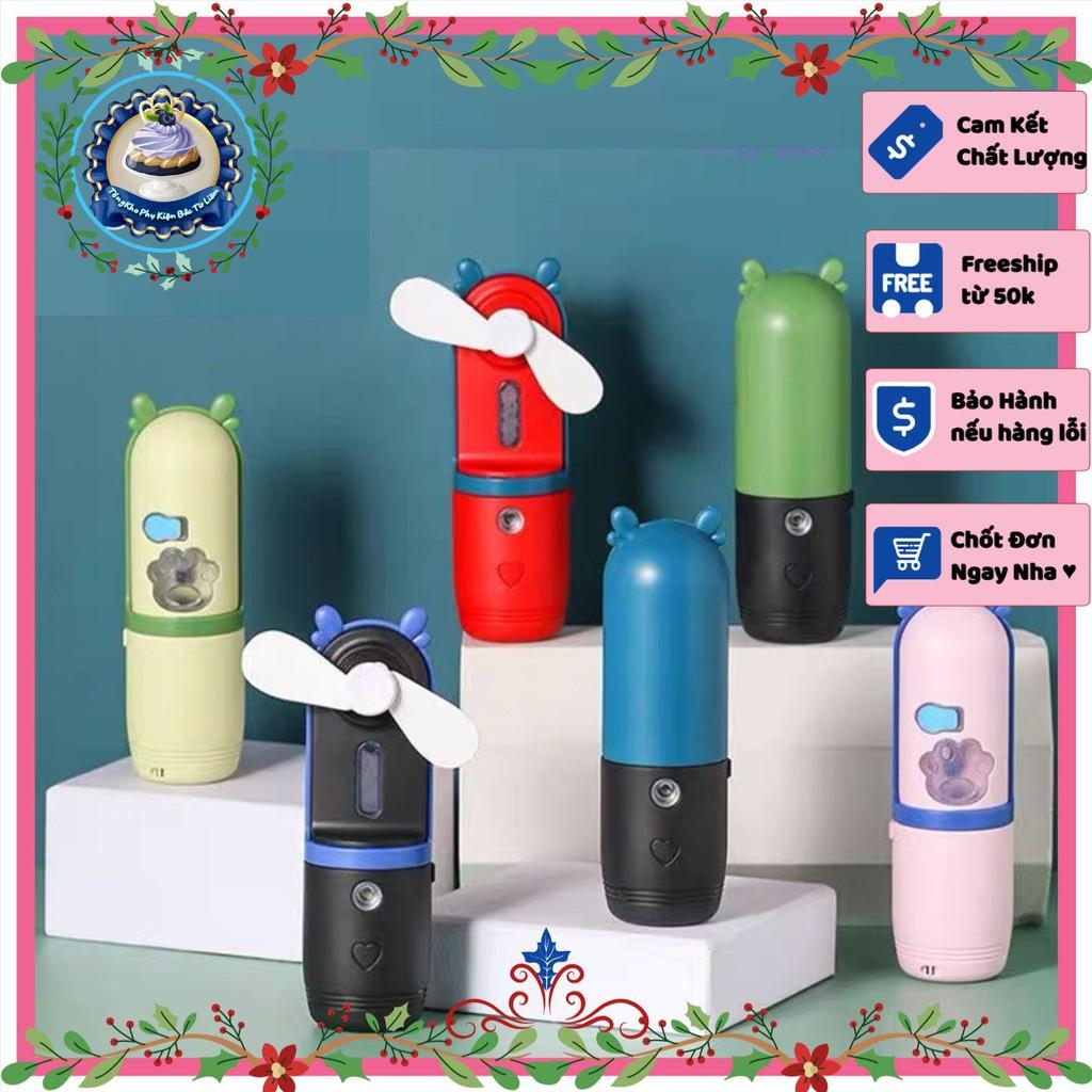 Quạt Mini Phun Sương Nano Tạo Độ Ẩm-Quạt Mini Cầm Tay Xịt Khoáng Màu Sắc Siêu Xinh-