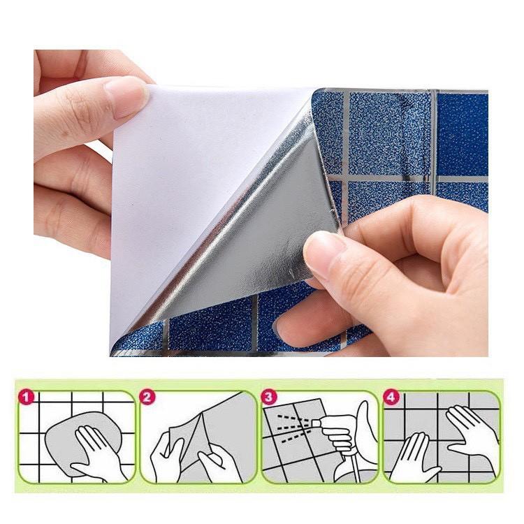 Decal Dán Bếp Ô Vuông Chịu Nhiệt Hiệu Quả