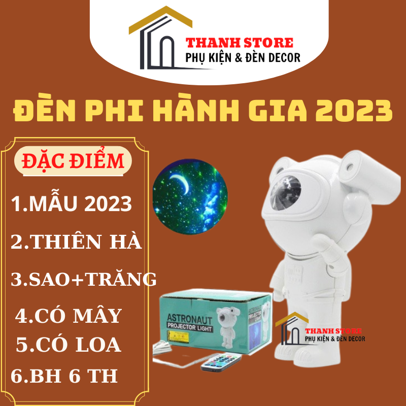 [ MẪU 2023 ] Đèn LED phi hành gia chiếu sao mây trăng mới 2023, có loa bluetooth có nháy , đèn led trang trí phòng,