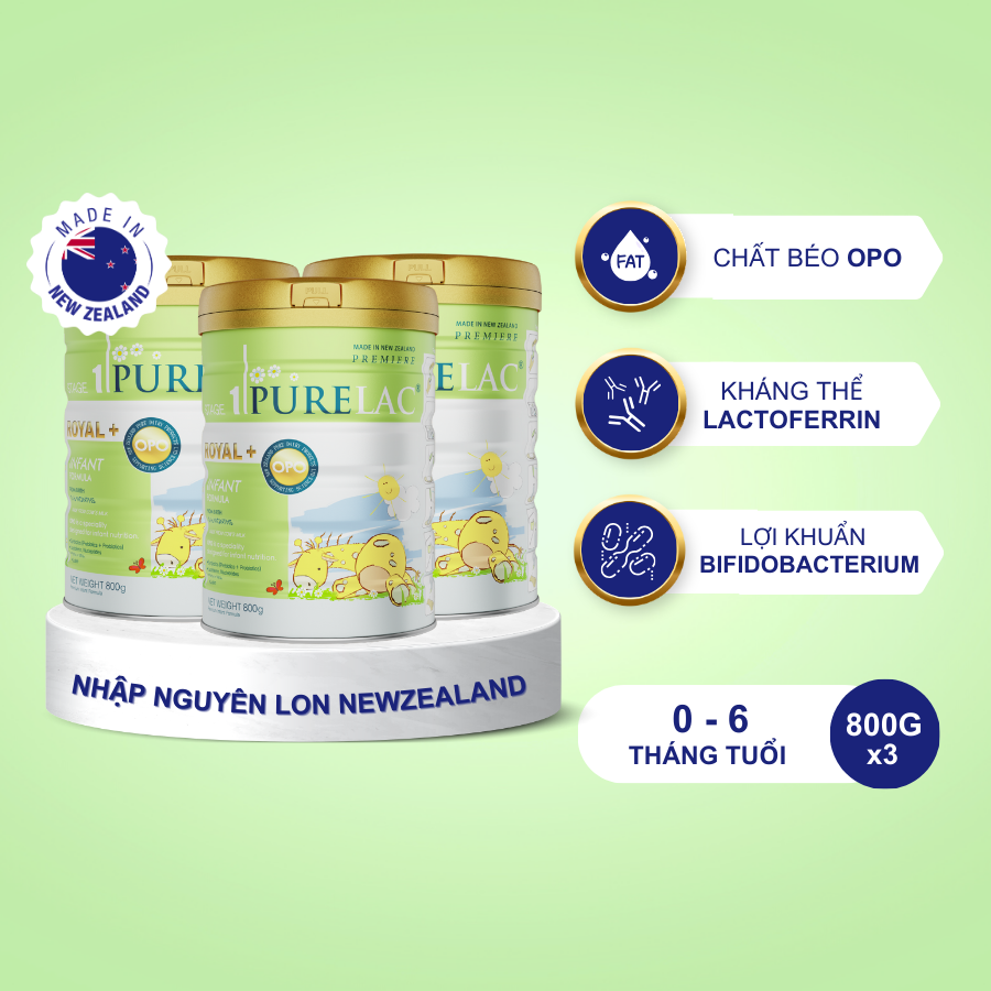  Combo 3 Sữa bột PURELAC 1 800g nhập khẩu New Zealand