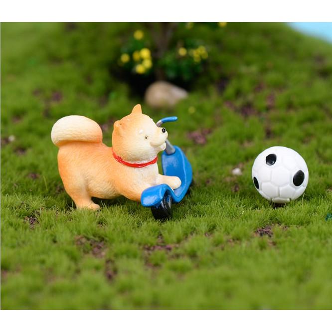 Mô hình chó dòng Akita Shiba Inu Nhật Bản nghịch ngợm dễ thương thích hợp trang trí tiểu cảnh, nhà búp bê, móc khóa, DIY