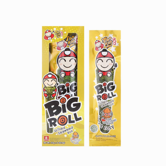 Combo 4 Hộp Snack Rong Biển Taokaenoi BIG ROLL (2 Hộp Vị Mực &amp; 2 Hộp Vị Cay) - 6 Gói/ Hộp