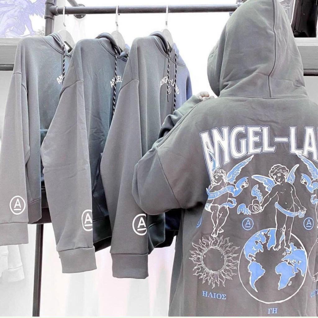 Áo Hoodie Nỉ Bông Ngoại ANGLE LAND Form Rộng Unisex Nam Nữ Ulzzang, Áo Hoodie Nỉ Lót Bông form rộng