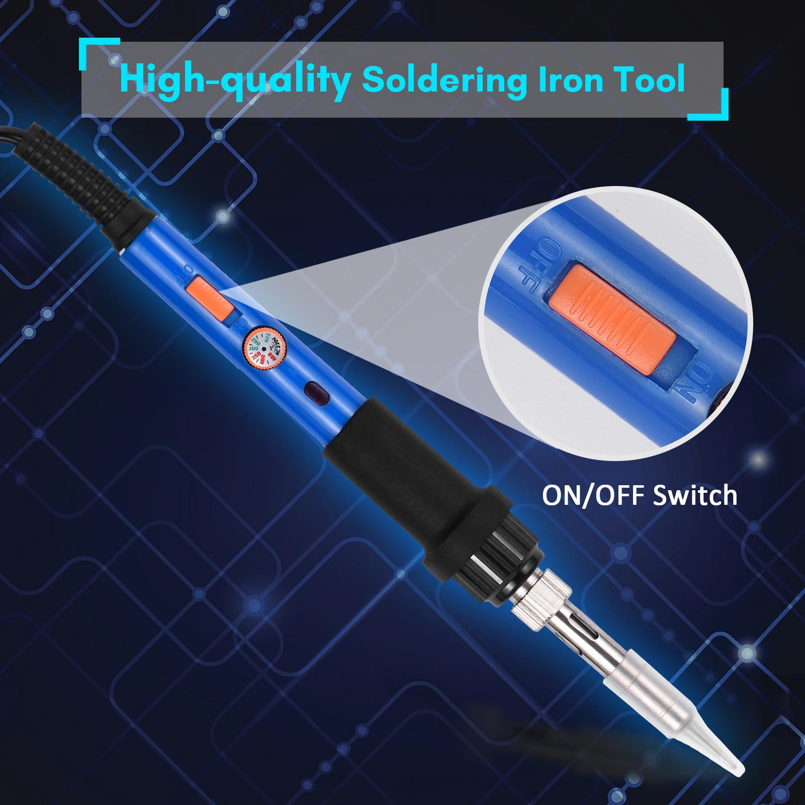 Portable Soldering Iron Kit 60W Adjustable Temperature Electric Soldering Iron Pen 15pcs Solder Kit Welding Tool