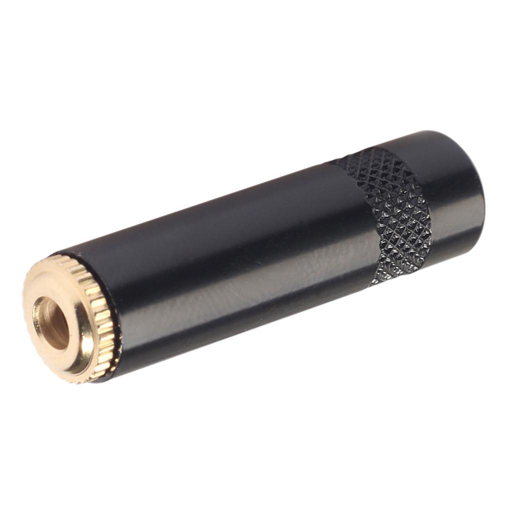 3.5mm Stereo   to 3.5mm Stereo   Adaptor Connector Female Plug Black
