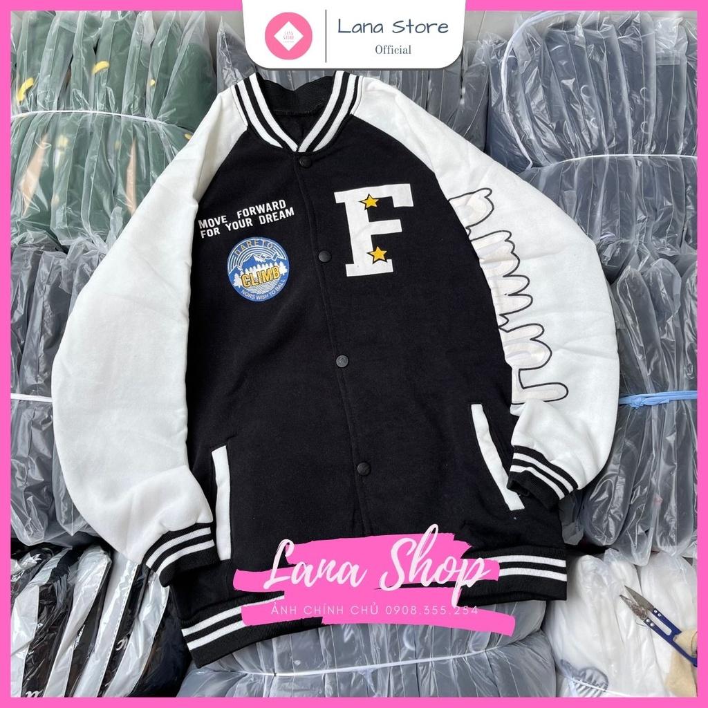 Áo Khoác Bomber Varsity Jacket in chữ F ClimB Chất Nỉ Mịn Đẹp Form Unisex Nam Nữ
